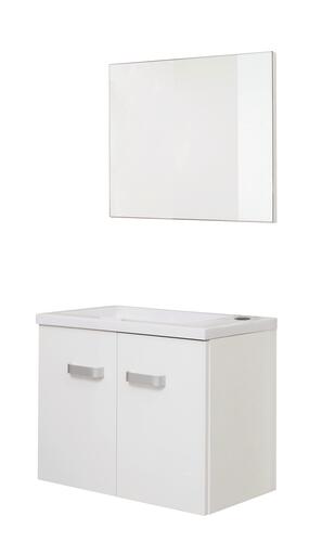 Meuble lave-mains de face blanc goia